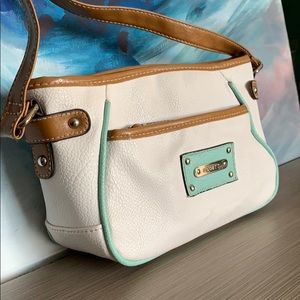 Small ROSETTI shoulder Bag (tam, white and mint)